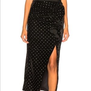 Self Portrait Velvet Diamanté Embellished Skirt